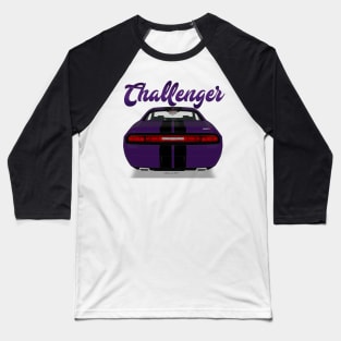 Challenger Srt-8 Purple Stripe Black Baseball T-Shirt